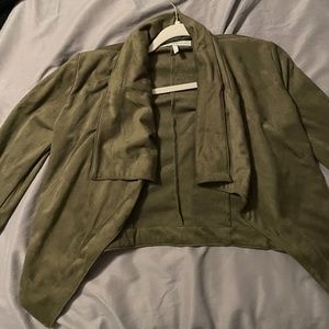 Open Front Suede Blazer